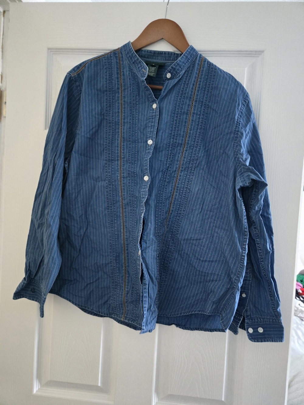 Lauren Jeans Co Band Collar Button-Up Shirt